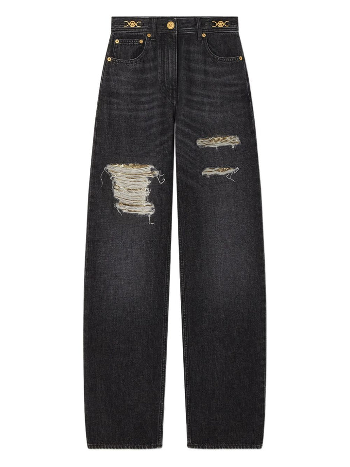 Versace Metal Mesh Regular-Fit Jeans