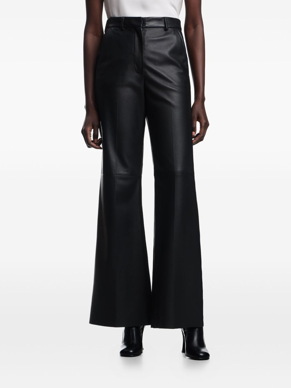 Emporio Armani Palazzo trousers in lambskin glovery
