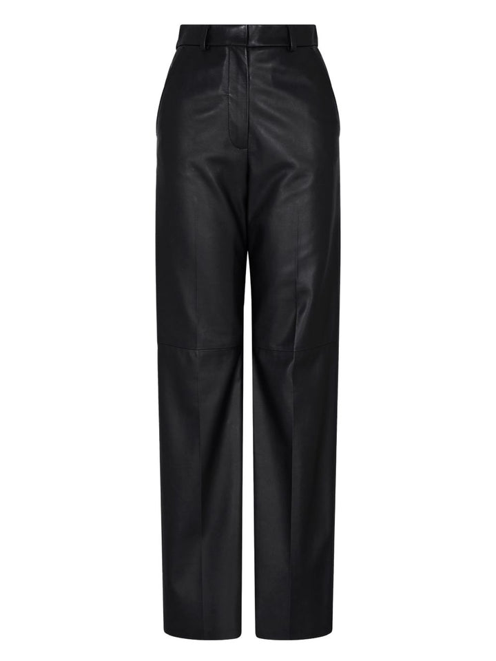Emporio Armani Palazzo trousers in lambskin glovery