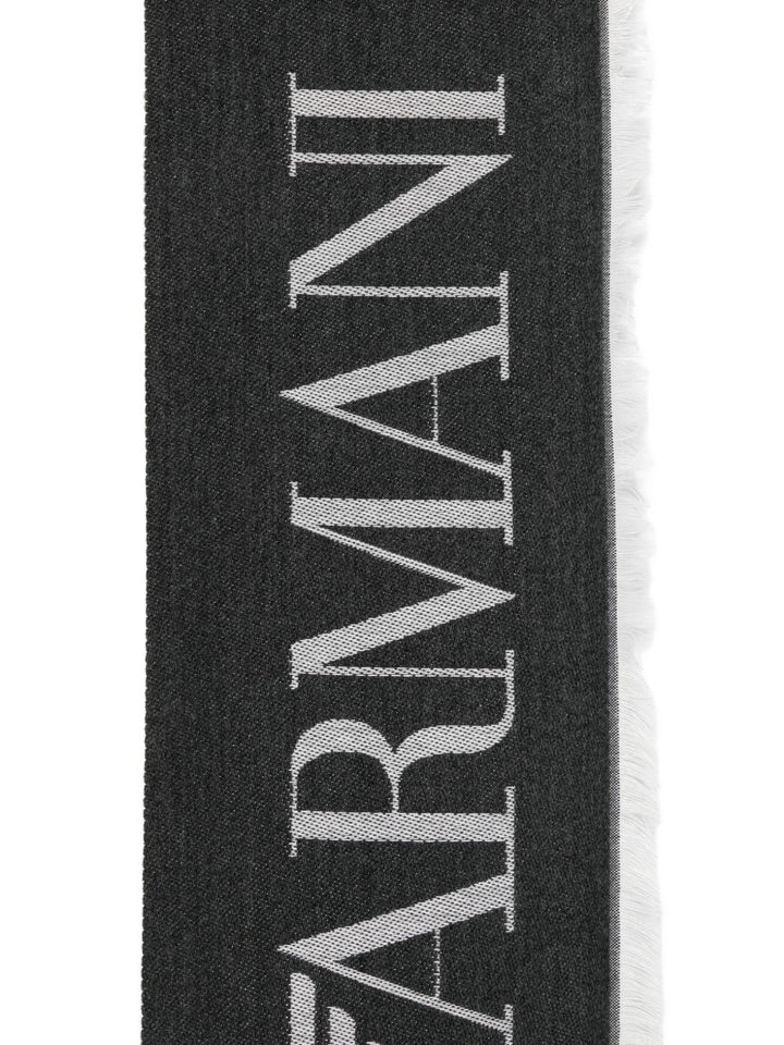 Emporio Armani logo detail Striped stole