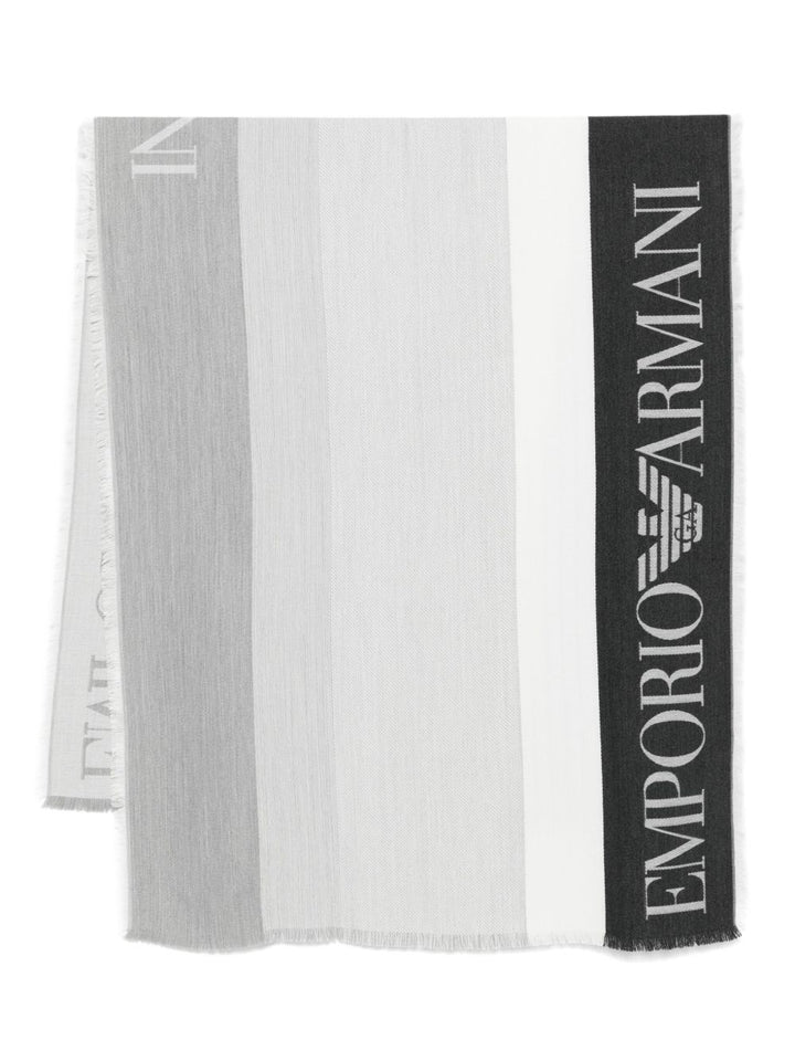 Emporio Armani logo detail Striped stole