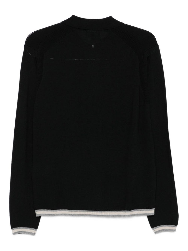 Emporio Armani Zip-up polo neck sweater in shaved virgin wool