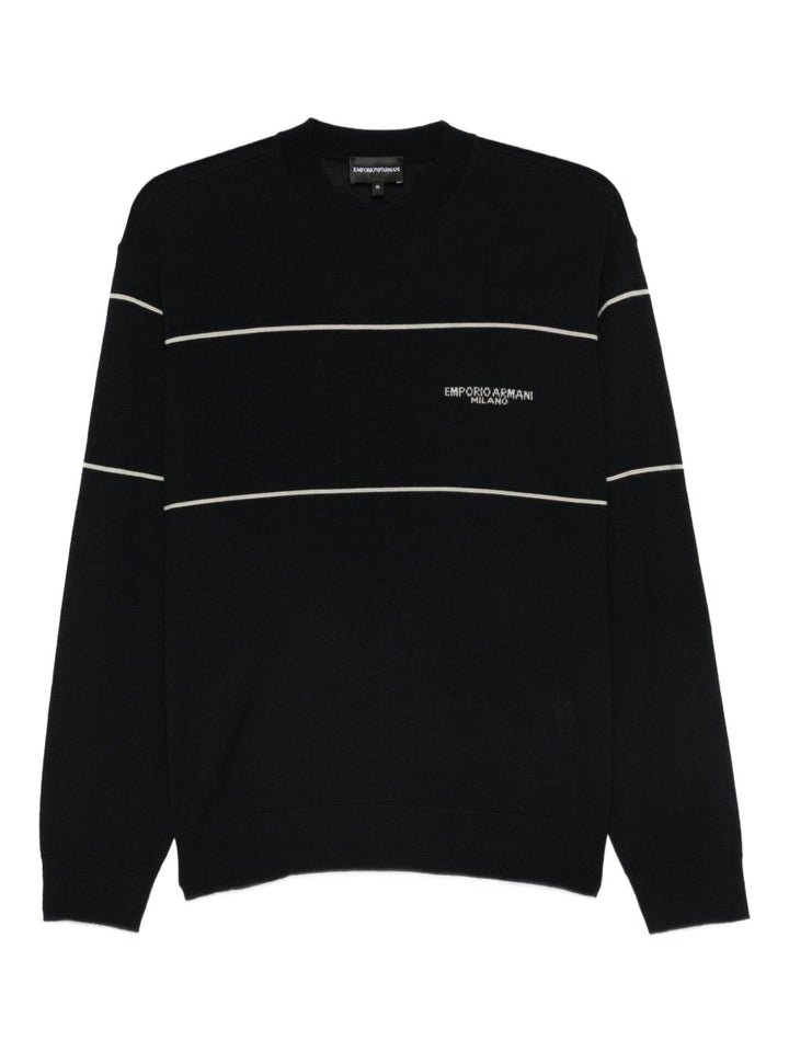 Emporio Armani Virgin wool sweater with jacquard logo