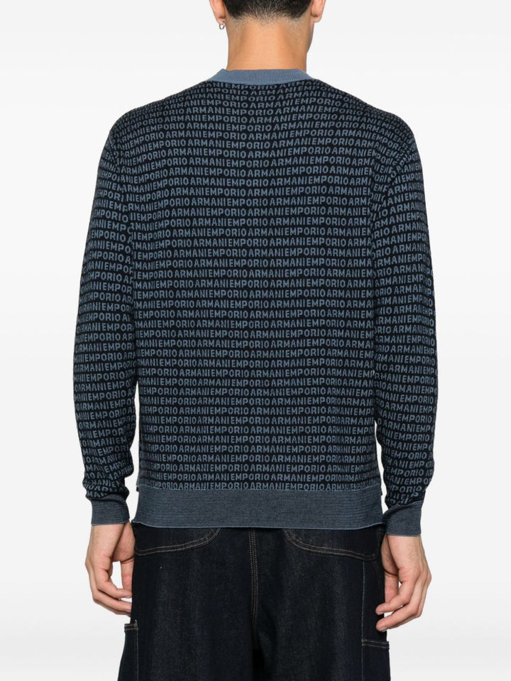 Emporio Armani Wool sweater with printed logo