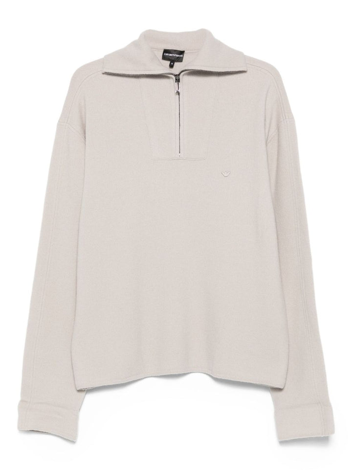 Emporio Armani Half-zip wool sweater