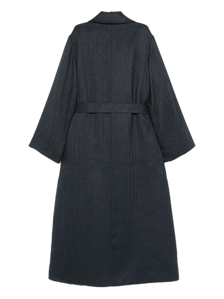 Emporio Armani Striped double-breasted coat