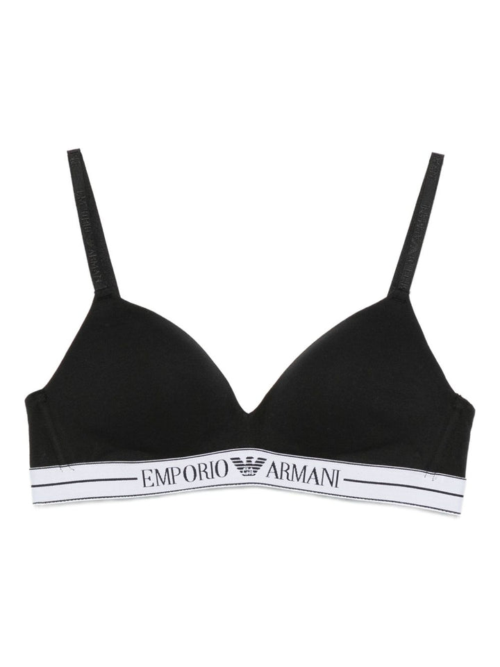 Emporio Armani ASV organic-cotton, padded triangle bra with logo underband
