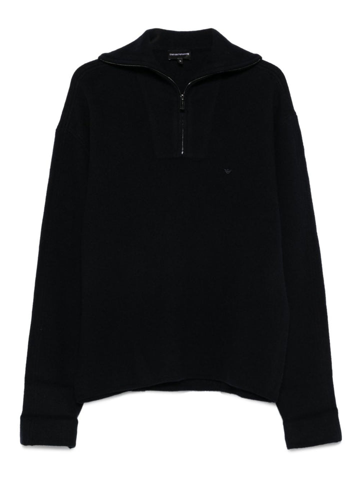 Emporio Armani Half-zip wool sweater