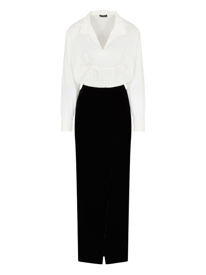 Emporio Armani ASV Jeu de Cartes Velvet Two-Piece Dress