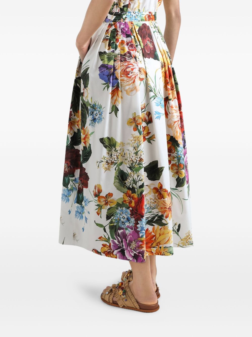 Dolce & Gabbana Poplin dress with flower bouquet print