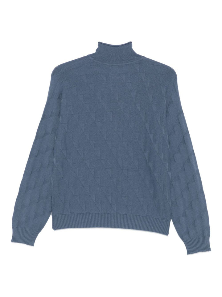 Emporio Armani High-neck diamond-pattern sweater