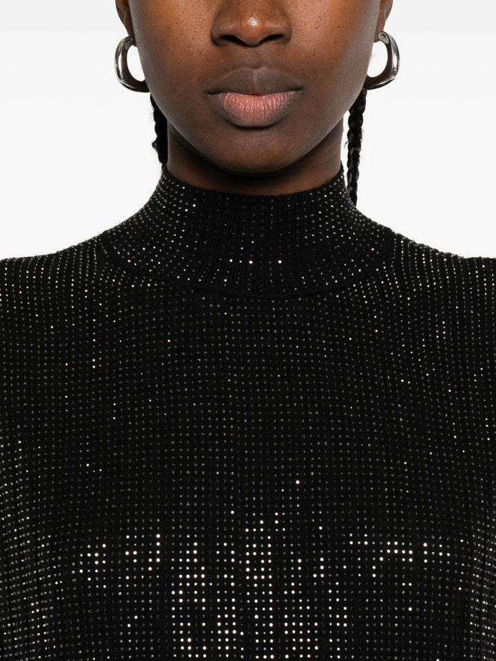 Emporio Armani Sequin high-neck sleeveless dress