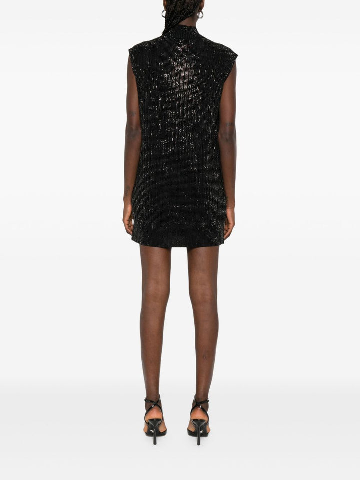 Emporio Armani Sequin high-neck sleeveless dress
