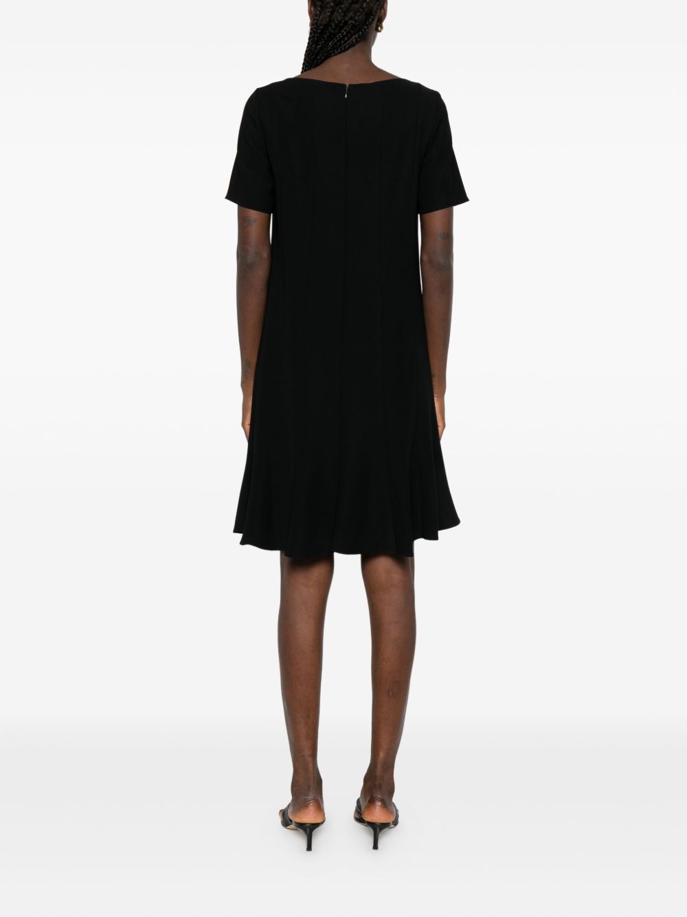 Emporio Armani Pleated dress in techno cady