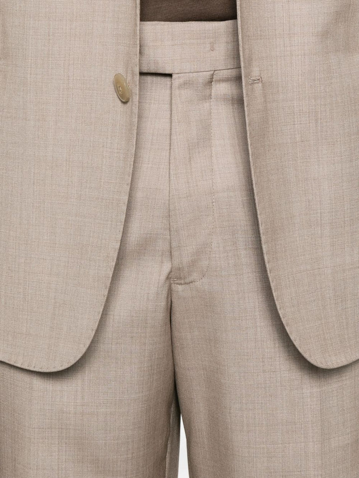 Emporio Armani Single-breasted suit with micro jacquard made of a wool and silk blend