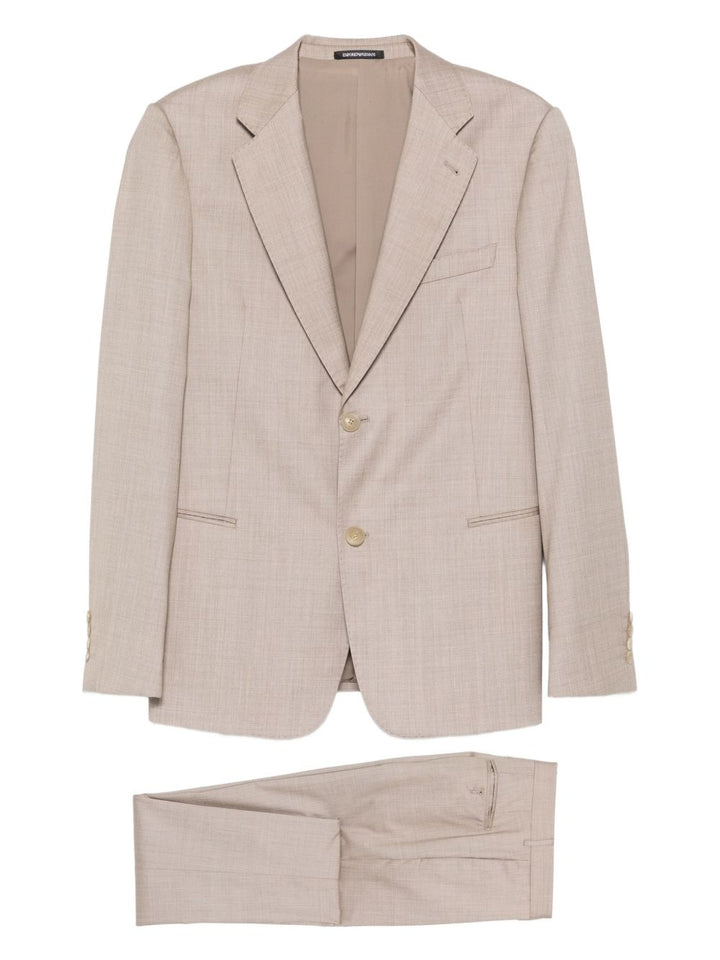 Emporio Armani Single-breasted suit with micro jacquard made of a wool and silk blend