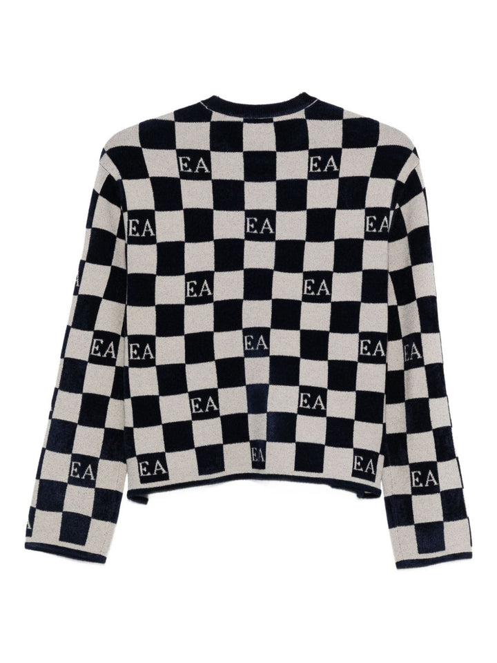 Emporio Armani Jacquard chenille sweater with pattern