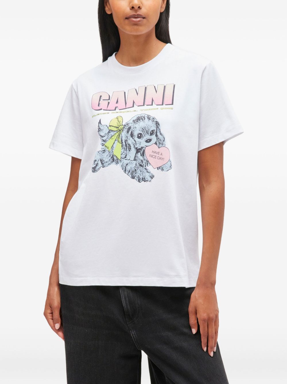 GANNI T-shirts and Polos White
