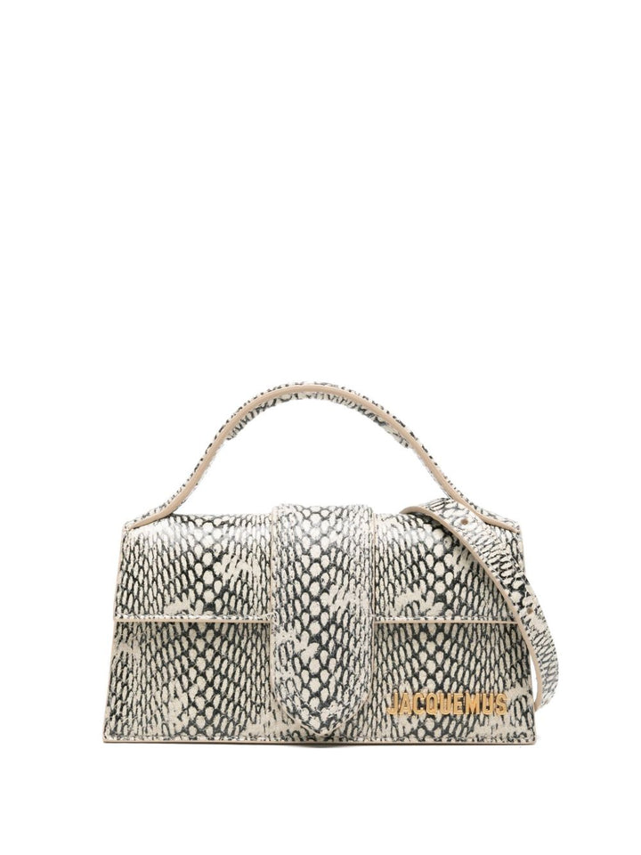 JACQUEMUS Le Bambino snake-print tote bag