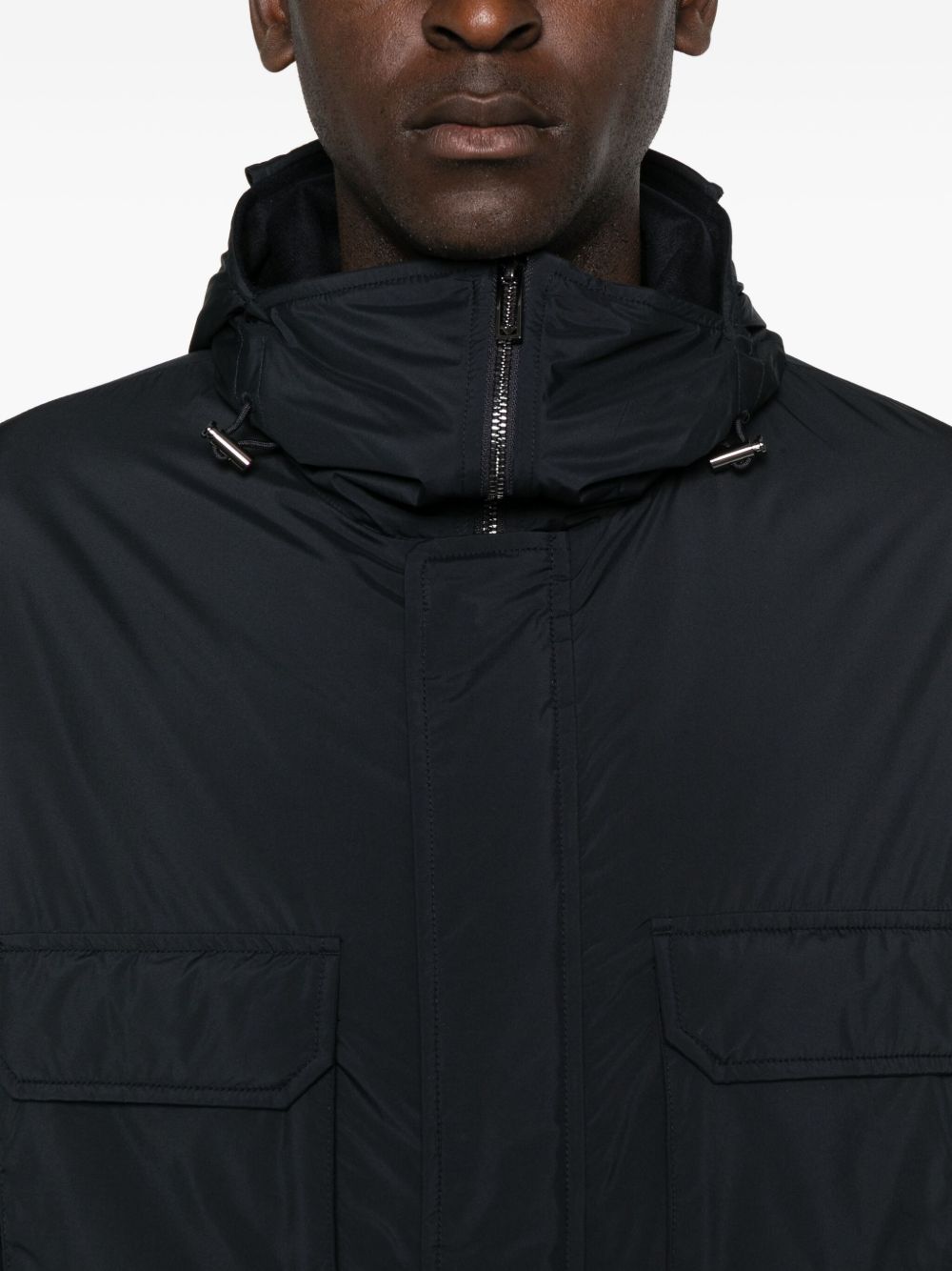 Emporio Armani Hooded multi-pocket coat