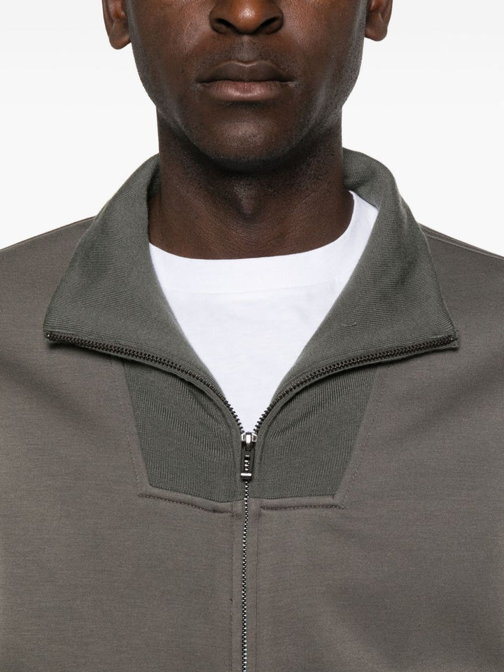 Emporio Armani Zip-front panelled sweater