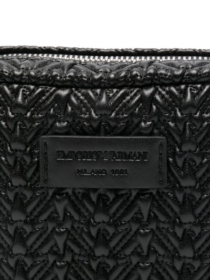 Emporio Armani Embossed camera case with chain shoulder strap