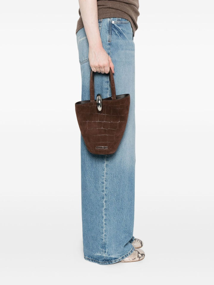 JACQUEMUS  Crocodile-Effect Ring-Detail Tote Bag