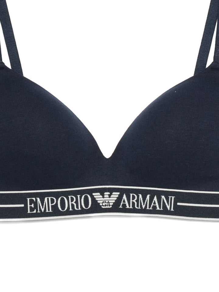 Emporio Armani ASV organic-cotton, padded triangle bra with logo underband