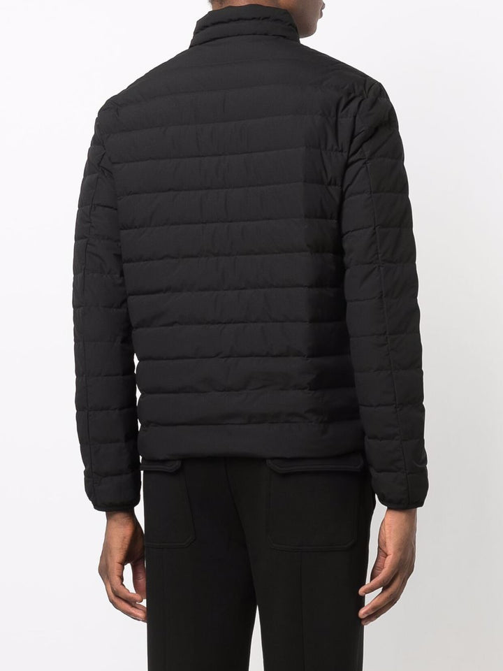 Emporio Armani Full-zip quilted nylon down jacket with eagle logo patch