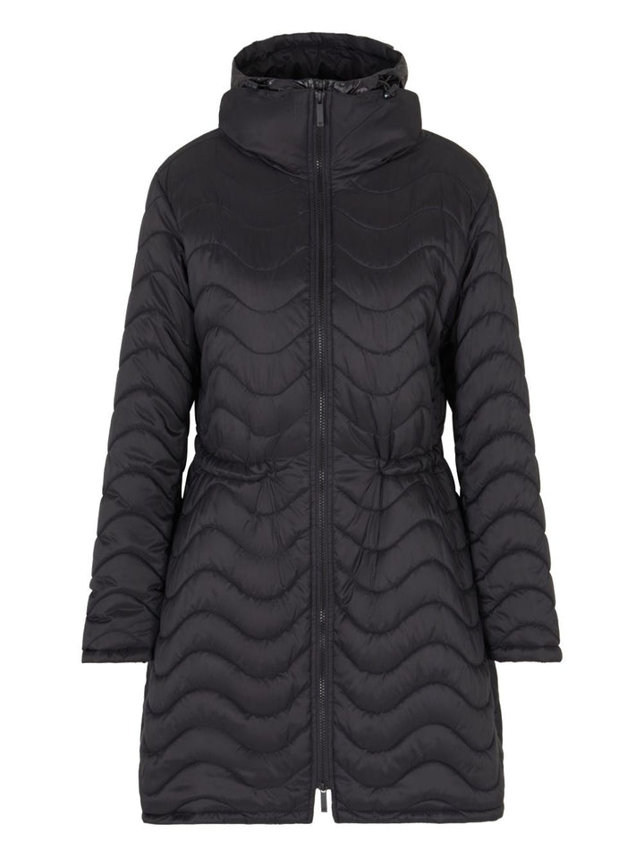Emporio Armani ASV nylon wave-effect quilted jacket with bib front