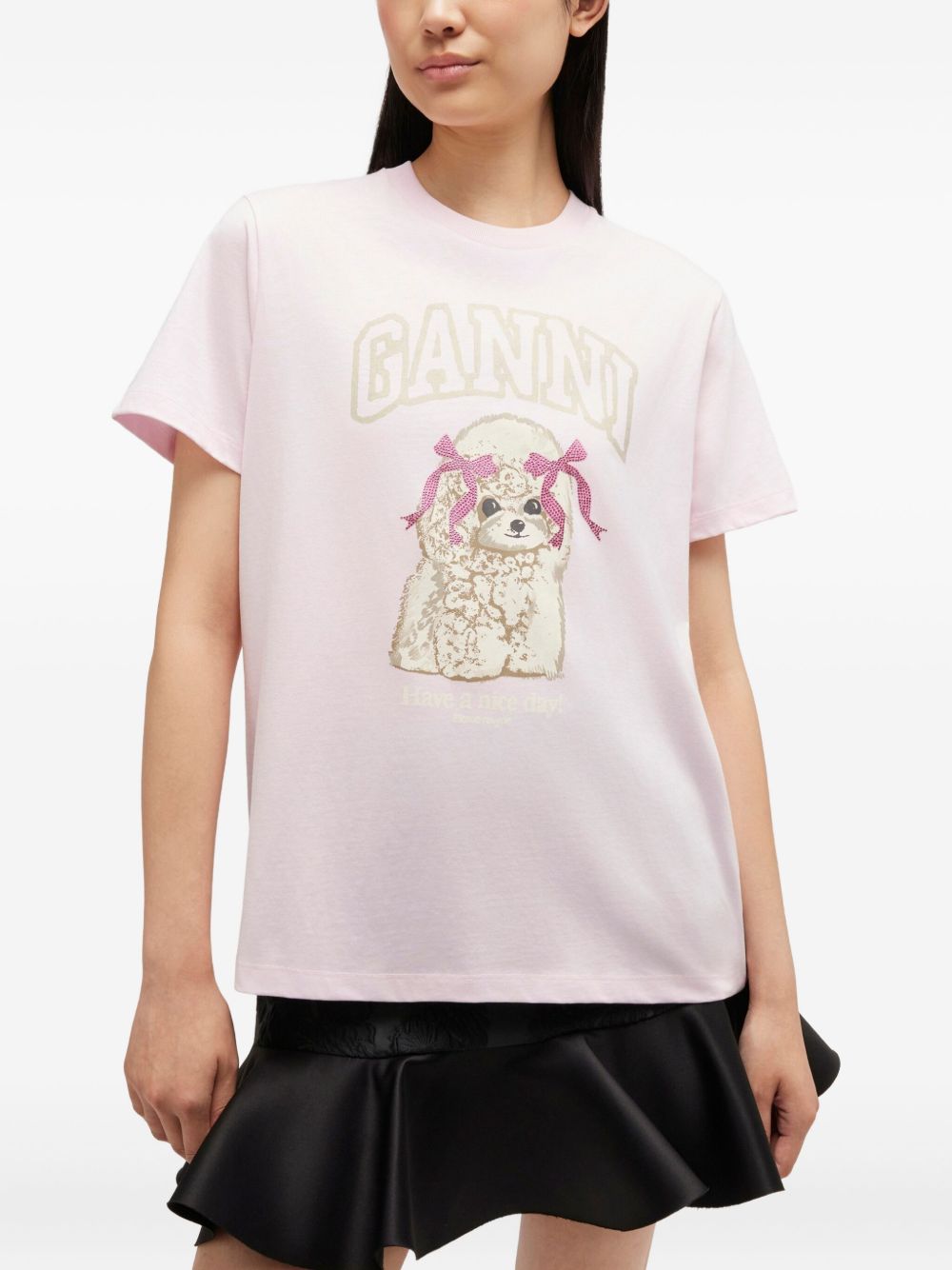 GANNI T-shirts and Polos Pink