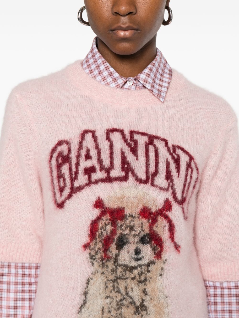 GANNI T-shirts and Polos Pink