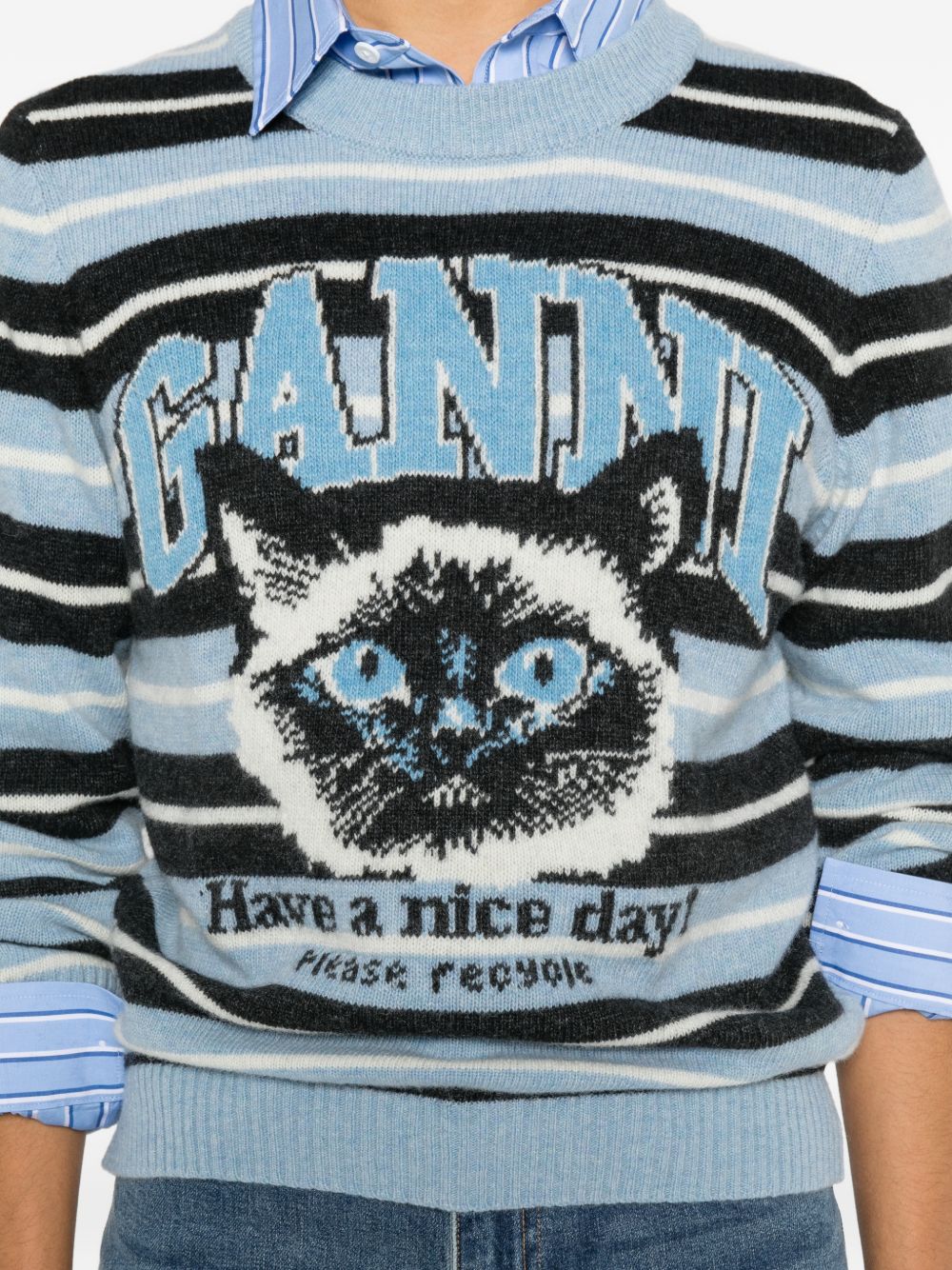 GANNI Sweaters Clear Blue