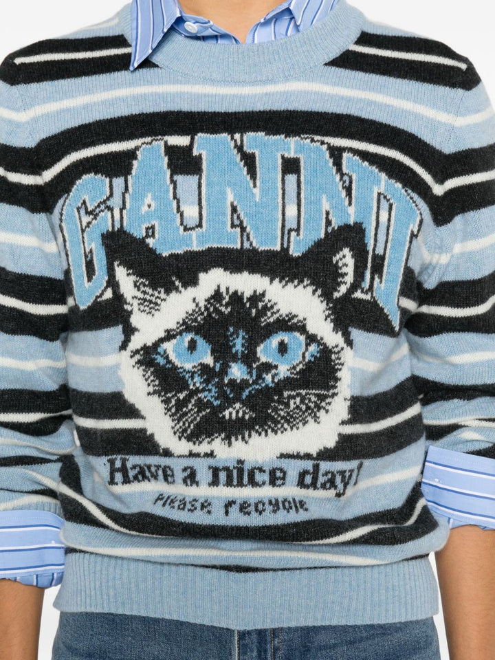 GANNI Sweaters Clear Blue