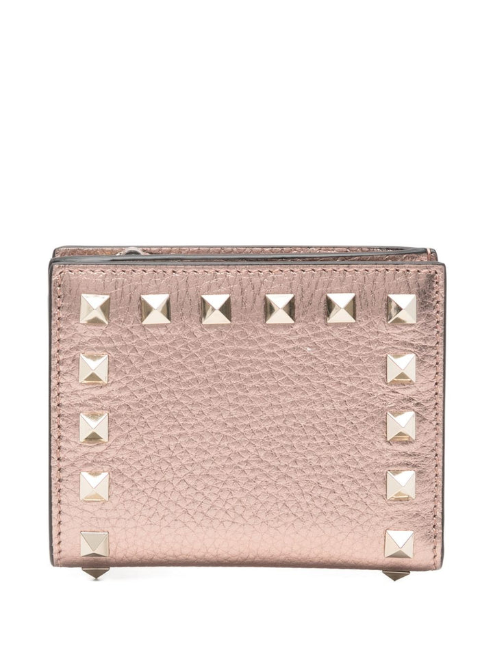 Valentino Garavani-Rockstud Wallet In Grainy Calfskin