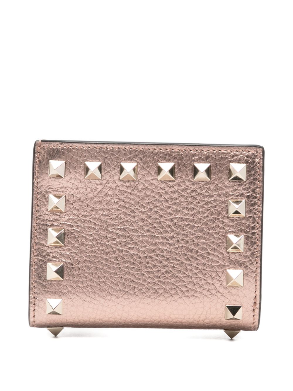 Valentino Garavani-Rockstud Wallet In Grainy Calfskin