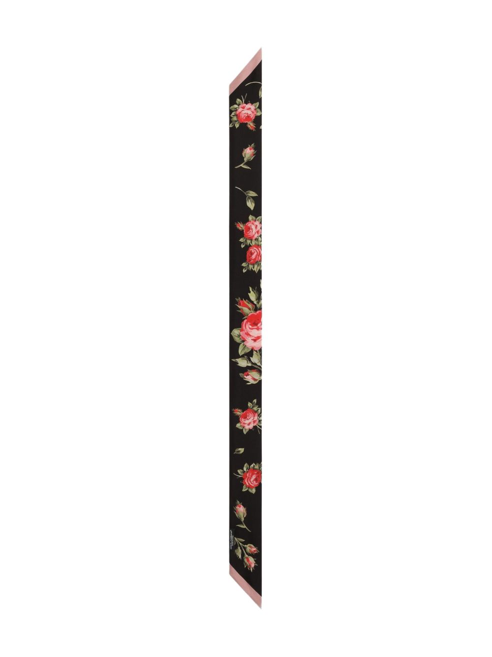 Dolce & Gabbana-Rose Bouquet-print silk twill bandeau/skinny scarf