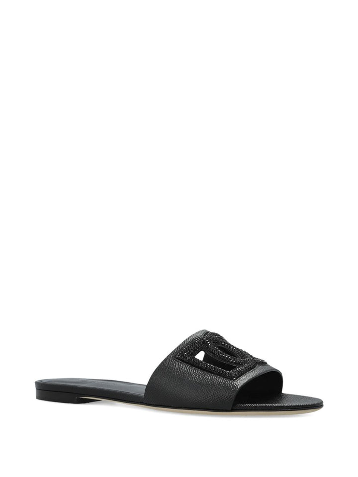 Dolce & Gabbana DG-logo leather slides