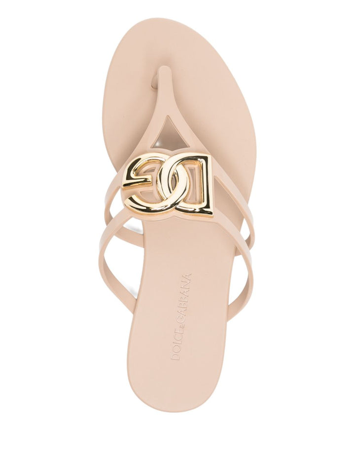 Dolce & Gabbana DG thong sandal in cipria rubber