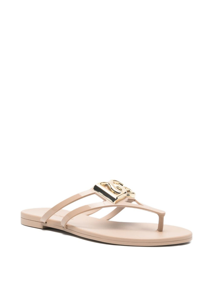Dolce & Gabbana DG thong sandal in cipria rubber