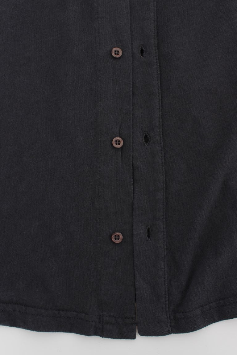 Alpha Massimo Rebecchi Sleek Gray Casual Cotton Shirt
