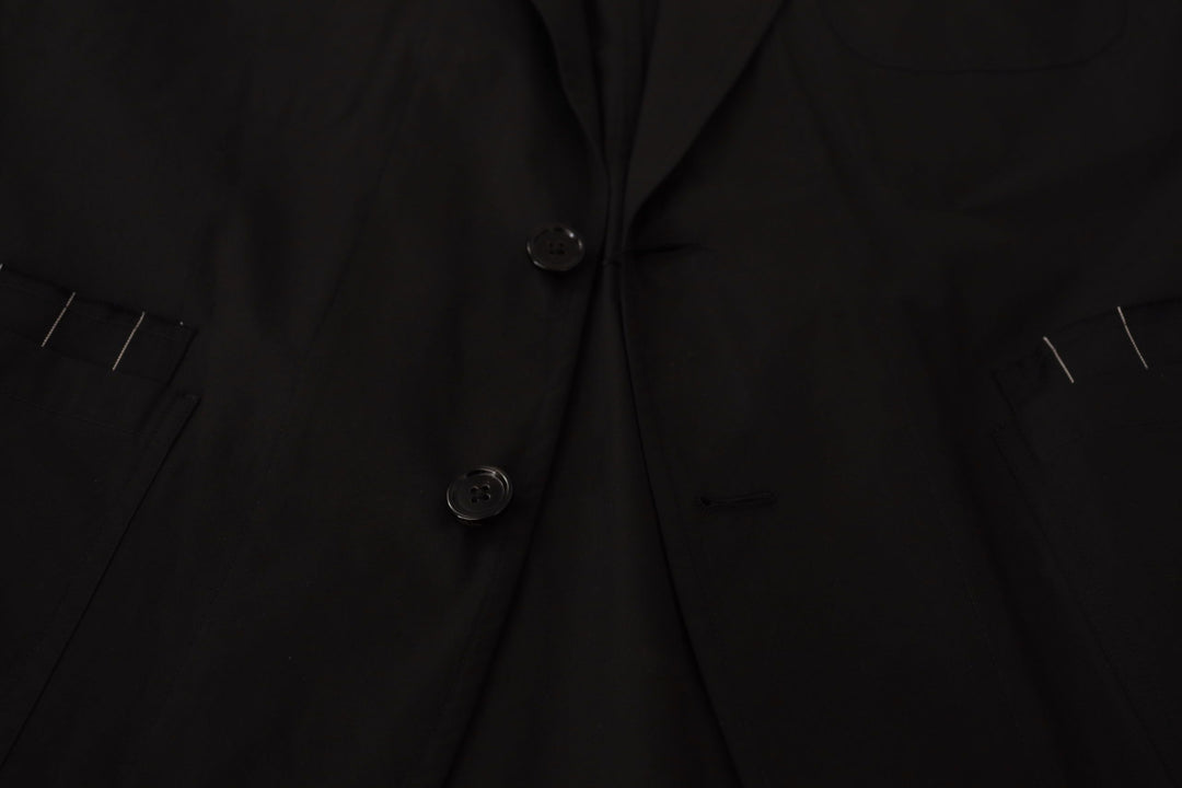 Dolce & Gabbana Black Cotton Single Breasted Blazer Jacket