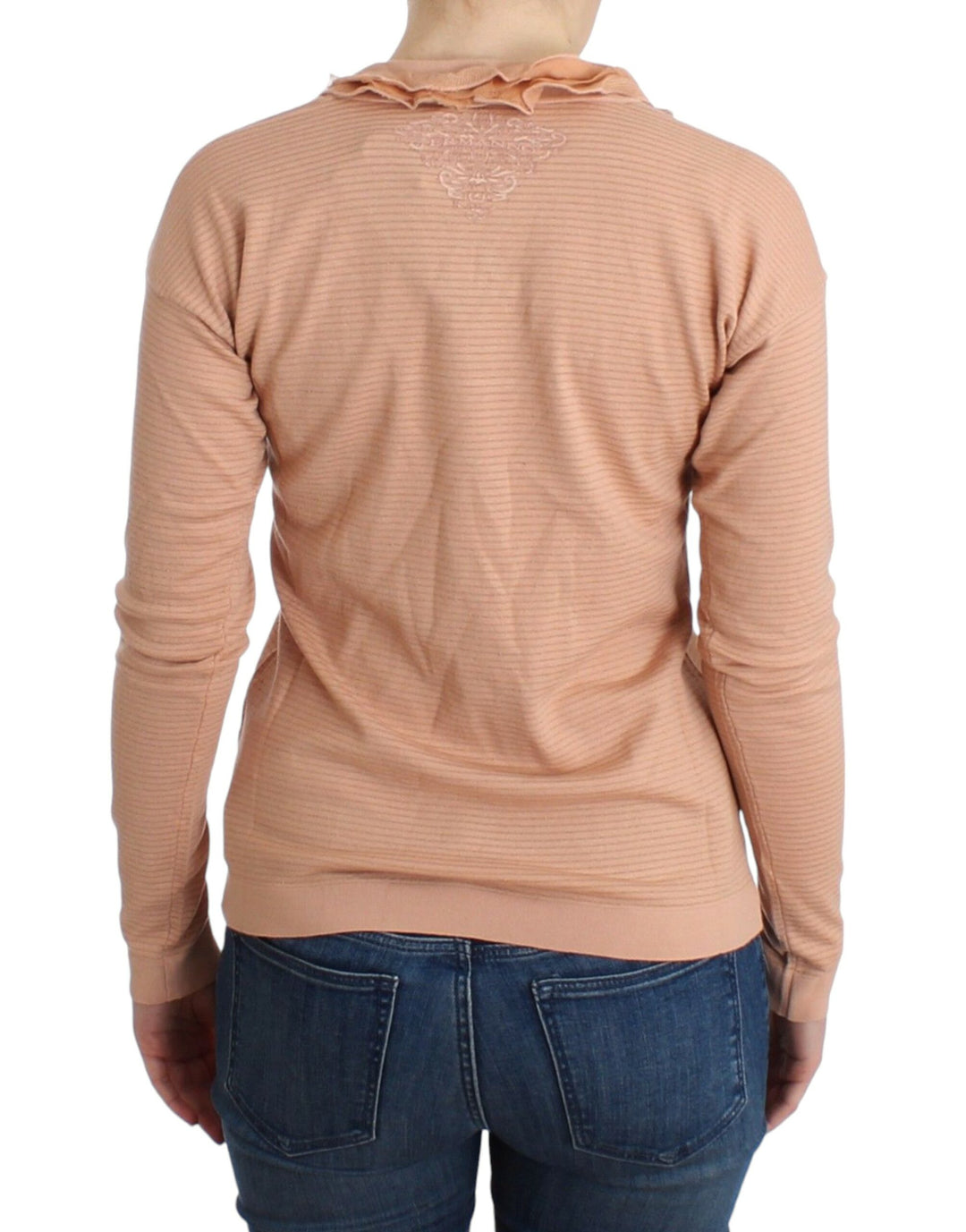 Ermanno Scervino Chic Striped Wool Blend Orange Sweater