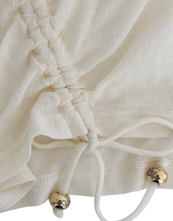 Ermanno Scervino Elegant White Cotton Short Sleeve Blouse