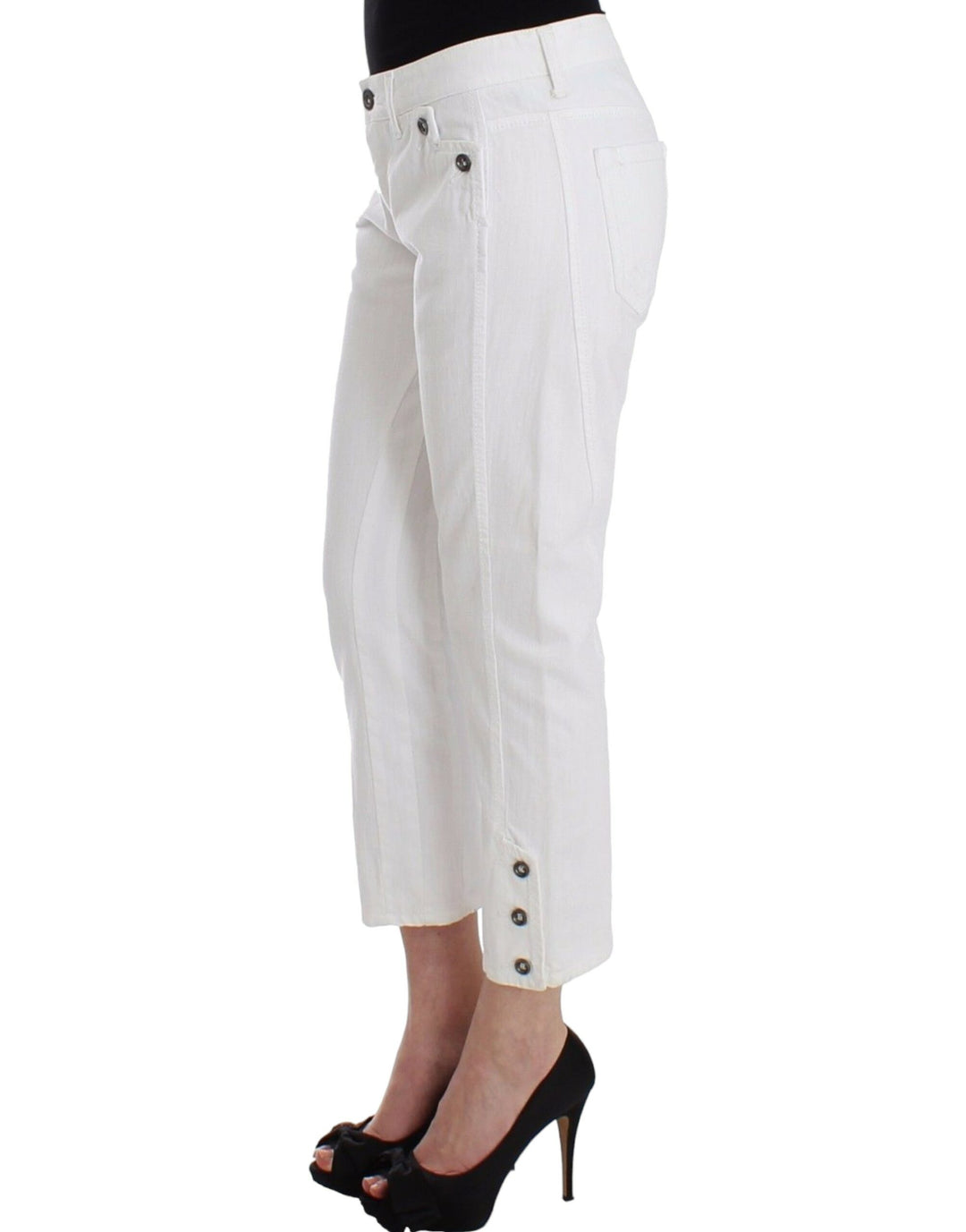 Ermanno Scervino Chic White Cropped Jeans for Sophisticated Style