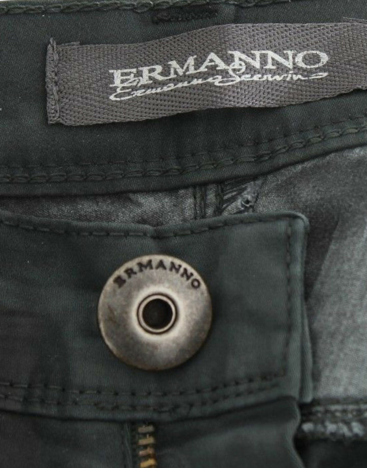 Ermanno Scervino Elegant Dark Green Slim Fit Jeans
