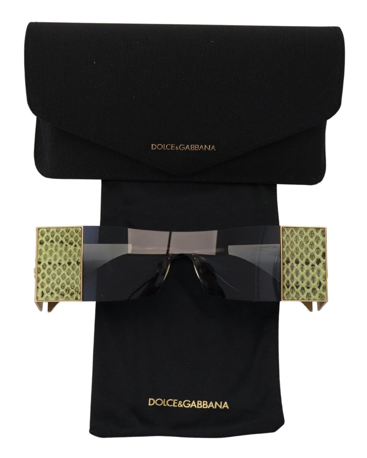 Dolce & Gabbana Gold Metal Rectangle Shades DG2263 Sunglasses