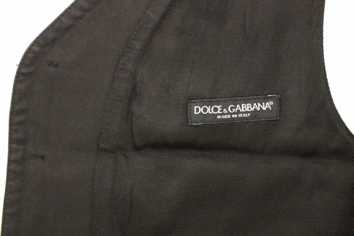 Dolce & Gabbana Black Cotton Blend Dress Vest Gilet