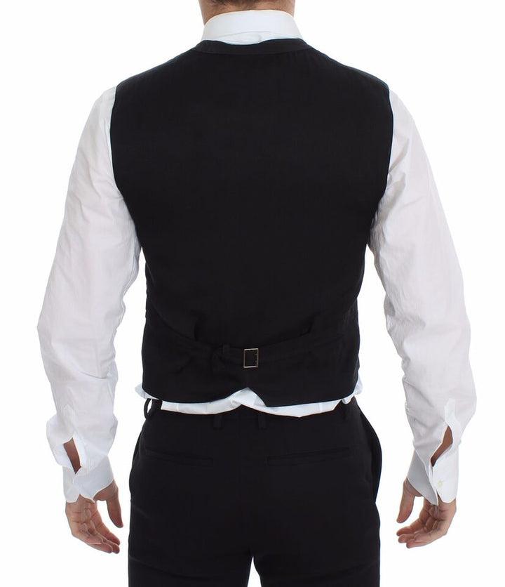 Dolce & Gabbana Black Cotton Viscose Dress Vest Blazer