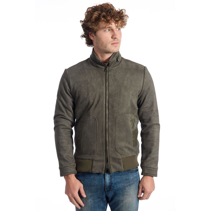 Roberto Pepe Luxury Green Eco Leather Men Jacket